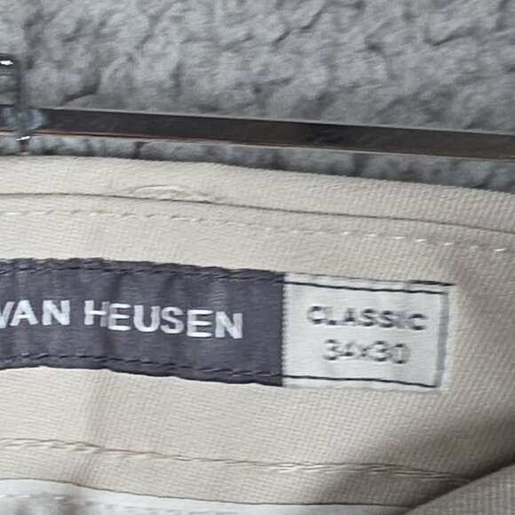 Van Heusen Pants Mens Size 34x30 Clay Classic Fit Chino Cotton Twill Flat Front - Picture 8 of 12